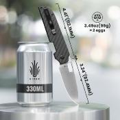 KIV3637A2 Couteau Kizer Varatas Lame Nitro-V Satinée Manche G10 Carbone Noir – Liner Lock – Livraison Gratuite