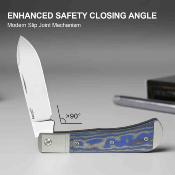 KIV3760A2 Kizer Trestle D – Couteau Lame Acier Nitro-V Satin Drop Point Manche Aluminium Gray Micarta Vortex Slipjoint Nail Nick – Livraison Gratuite