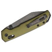 KS2051ROLBW — Couteau Kershaw Mini Iridium Dura Lock Olive Lame Acier D2 BlackWash Reverse Tanto Manche Aluminium Vert Olive Livraison Gratuite