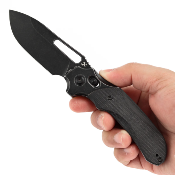 KT1099V2 Couteau Kansept Quasar Drop Point Acier 154CM Manche Micarta Black Sécurité Cross Bar Lock - Livraison Gratuite
