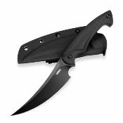 KUB231 Couteau de Chasse Kubey KU231 | Lame Scimitar Acier D2 Black Coated | Manche G10 Noir | Housse Kydex - Livraison Gratuite