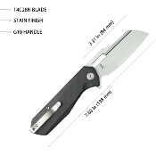 KUB328D Couteau Pliant Kubey Atlas Liner Lock Lame Sheepsfoot Acier 14C28N Manche G10 Noir - Livraison Gratuite