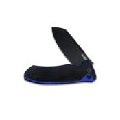 KUB336D Couteau Kubey Creon Blk/Blue Lame Acier AUS-10 Button LOck IKBS - Livraison Gratuite