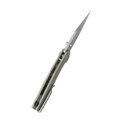 KUB394C Couteau Kubey Hades Tan Lame Acier 14C28N IKBS Button Lock - Livraison Gratuite