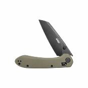 KUB446F Kubey Bonza Lame Acier 14C28N Satin Manche G10 Black & Khaki Crossbar Lock - Livraison Gratuite