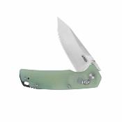 KUB465B Couteau Kubey Freki | Lame Acier 14C28N Satin Drop Point | Manche G10 Jade | Crossbar Lock | Livraison Gratuite