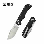 KUB503A Kubey Iguana Couteau Lame Acier D2 Stonewash Manche G10 Black Crossbar Lock - Livraison Gratuite