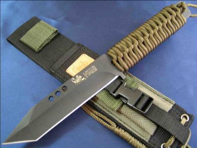 L97062B Couteau Tactical Linton Cutlery Hedgehog Black Tanto Lame Acier 420J2 Etui - Livraison Gratuite