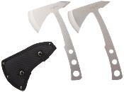 M4506 Lot de 2 Haches de Lancer Perfect Point Throwing Axe Lame Acier Inox Etui Nylon - Livraison Gratuite 