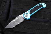 MCT113612APTQ Couteau automatique Microtech LUDT Gen III | Lame Tanto Acier M390MK | Manche aluminium turquoise USA - Livraison Gratuite