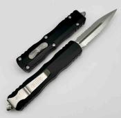 MCT2255 Microtech Dirac D/E – 225-5 | Couteau OTF Lame Double Tranchant Serr| Manche Alu Noir | Fabriqué USA - Livraison Gratuite 