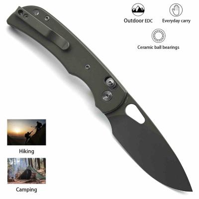 MGR621ADG Miguron Knives - Couteau Moyarl Titanium Manche Titane Gris Lame Acier 14C28N Drop Point Crossbar Lock - Livraison Gratuite
