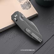 MGR820ADG Couteau Miguron Norsa | Lame Drop Point Acier D2 Manche Aluminium Gris | Crossbar Lock - Livraison Gratuite