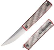 NMB250221 North Mountain Blade  Kaiken Red CF | Couteau Pliant | Lame SLD-Magic San Mai | Manche Carbone Rouge & Gris | Clip - Livraison Gratuite