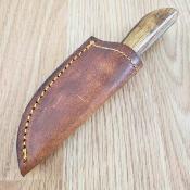 PA4453 Couteau Bark Skinner | Lame Acier Forgé 1045 | Manche Bois | Housse Cuir | Livraison Gratuite