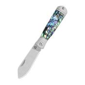 QS167A Couteau QSP Jumping Jack — Lame Clip Point Acier 14C28N, Manche Abalone Slip Joint - Livraison gratuite