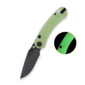 QS174B2 QSP Coyote Nitro V Black Glow G10 Couteau Lame Acier Nitro-V Manche Plaquettes Glow-in-the-Dark G10 Button Liner Lock - Livraison Gratuite