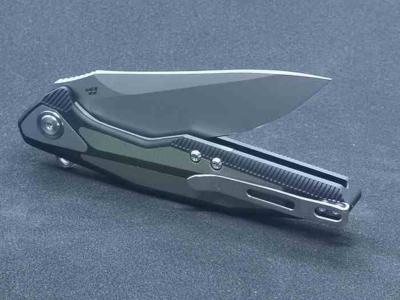 Couteau Pliant Rike Knife Tulay Lame Acier 154CM (HRC 57-59) Manche G10 Noir et Vert OD Liner Lock TULAYBODG Livraison Gratuite