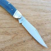 RR2183 Canif Rough Ryder Sowbelly Lockback Denim Lame Carbone T10 Manche Micarta - Livraison Gratuite