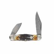 RR2529 Rough Ryder Swell Center Jack – Couteau de Poche Traditionnel Lames Acier Damas Manche Os Cannelle – Livraison Gratuite