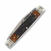 RR2531 — Couteau Rough Rider Capitol Intern Lame Acier Damas Spear et Wharncliffe Manche Os Jiggé Cannelle - Livraison Gratuite