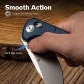 S25001A2 SENCUT Slybolt Blue – Couteau Pliant EDC Thumb Stud & Crossbar Lock Lame Clip Point 9Cr18MoV Manche Micarta Blue - Livraison Gratuite