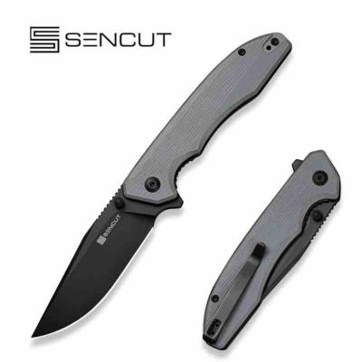 S250561 – Couteau Sencut Sylor Lame Acier Nitro-V Satin Drop Point Manche G10 Noir Roulements Céramique – Livraison Gratuite