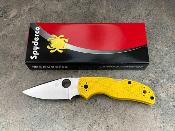 SC41PYL5 Spyderco Native 5 Salt – Couteau pliant Lame Acier CPM MagnaCut Satin Manche Yellow FRN USA - Livraison Gratuite