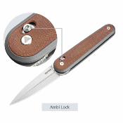 SRM251MBMN SRM Twin 251MB-MN – Couteau Pliant Lame Spear Point Acier N690 8,6 cm Satin – Manche Micarta Marron – Ambi Lock – Livraison Gratuite
