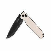 SRM258LGT2 Couteau SRM Terrier | Lame Drop Point Acier 140Cr Black | Ambi-Lock & Manche G10 White - Livraison Gratuite