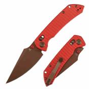 T1034V17 Couteau TENABLE Fenrir Lame Acier Nitro-V Rose Gold Manche Alu Rouge Cross Bar Lock - Livraison Gratuite