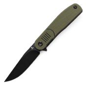 T2072A1 Couteau Tenable Einar Pliant Lame Nitro-V Acier Manche G10 OD Green Sécurité Liner Lock - Livraison Gratuite
