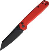 TD015RD Couteau Defcon Tier 2 Lame Sheepfoot Sandvik 14C28N Manche Aluminium Red Sécurité Button Lock - Livraison Gratuite 
