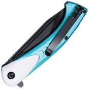 TF2026BL — Couteau Tac Force Linerlock A/O Lame Acier Inox Noir Tanto Manche Aluminium Bleu et Gris O/A EDC Livraison Gratuite
