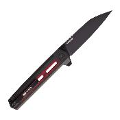 TKTF4RGRDS35 Couteau Pliant Tekto Knives F4 Echo Lame Acier S35VN Manche Alu/G10 Rouge Button Lock - Livraison Gratuite