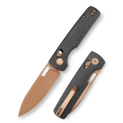 TVTY29CG14 Couteau Pliant Trivisa Sabretooth-CG Lame Acier 14C28N Manche Carbone G10 Noir Crossbar Lock - Livraison Gratuite
