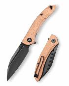 TVTY30CU14 Trivisa Cuckoo – Couteau pliant Liner Lock Lame Acier 14C28N Black PVD Sheepfoot Manche Copper Foil - Livraison Gratuite