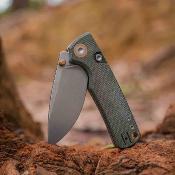 VOSA2611 Vosteed Porcupine A2611 – Couteau pliant lame acier 14C28N manche Micarta vert, Top Liner Lock – Livraison Gratuite