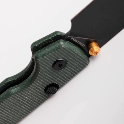 VOSA2901 Couteau Raccoon Top Liner Lock Pliant Lame Drop Point Acier 14C28N Manche Micarta Vert - Livraison Gratuite