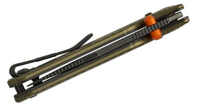 VOSA4102 Couteau Vosteed Vombat Bowie M390 Manche Aluminium Olive Sécurité Crossbar Lock - Livraison Gratuite