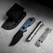 VOSD0602 Couteau Vosteed Quokka Bowie Lame Acier 14C28N G10 Blue Housse Kydex - Livraison Gratuite