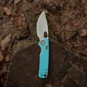 VOSD2608 Couteau Vosteed Porcupine A2608 – Couteau Lame Acier 14C28N Manche G10 Sky Blue Top Liner Lock Clip Réversible – Livraison Gratuite