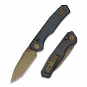 CMB22A CMB Explorer V2 | Couteau Lame Acier 14C28N Gold Drop Point | Manche Micarta | Axis Lock | Livraison Gratuite