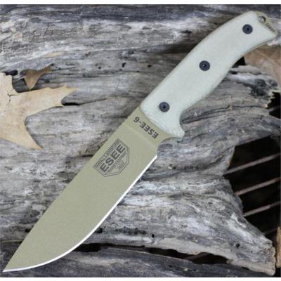Couteau ESEE6 Dark Earth Acier Carbone 1095 Manche Micarta Etui Abs + Clip Made USA ES6PDE - Free Shipping