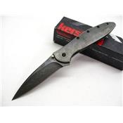 Couteau Kershaw Leek A/O BlackWash Acier D2 Manche Acier Made In USA KS1660CBBW - Free Shipping