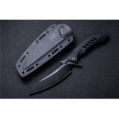 RKF1BW Couteau Rike Knife F1 Fixed Blade Manche Black G10 Black Acier D2 - Livraison Gratuite