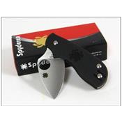 Couteau SPYDERCO SQUEAK Black FRN Plain Folding Knife Acier N690CO Made In Italy SC154PBK - LIVRAISON GRATUITE