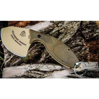 Couteau TOPS Backwoods Skinner Acier 1095 Manche Micarta + Bonus Guthook Etui Cuir Made In USA TPSKIN01 - Free Shipping
