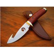 Couteau Elk Ridge Guthook Hunter Lame Acier Carbone/Inox Guthook Manche Bois ER049 - Free Shipping