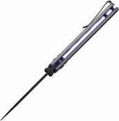 AB1028BL Couteau ABKT Tac Interlace Drop Point D2 - Manche Aluminium Bleu - Sécurité Slide Lock - Livraison Gratuite